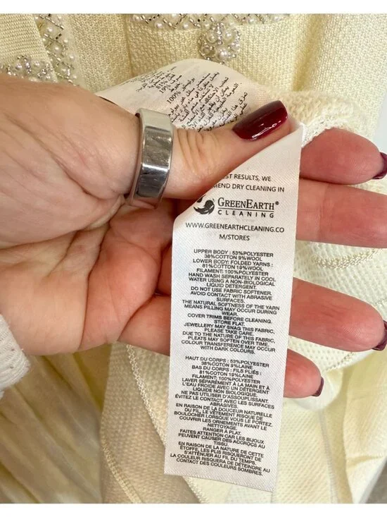 Self Portrait White Cream Knit Mini Dress - Size L - Picture 7 of 9